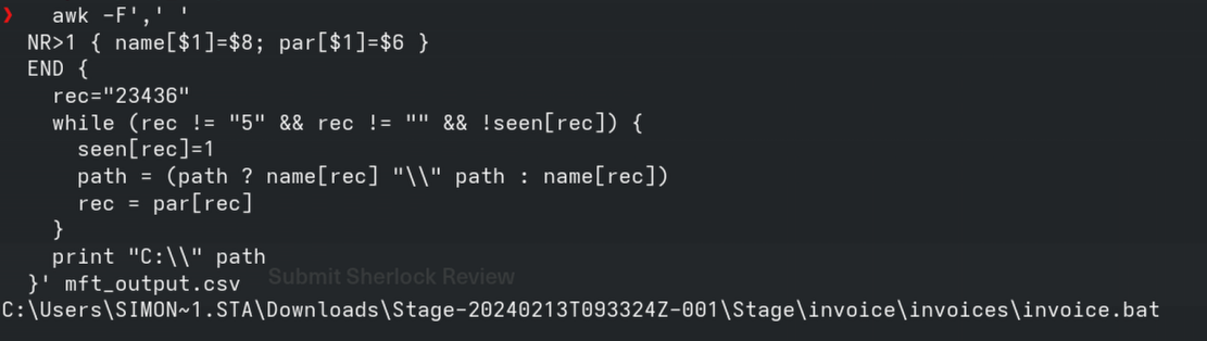 Task 3 - awk path trace