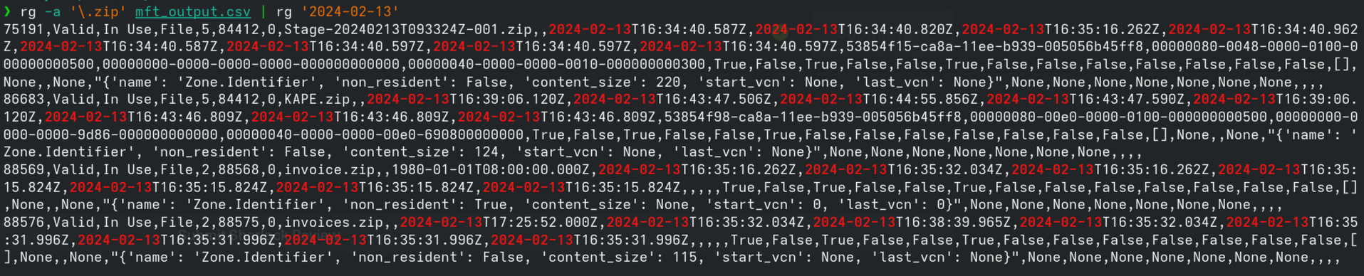 Task 1 - searching for ZIP files